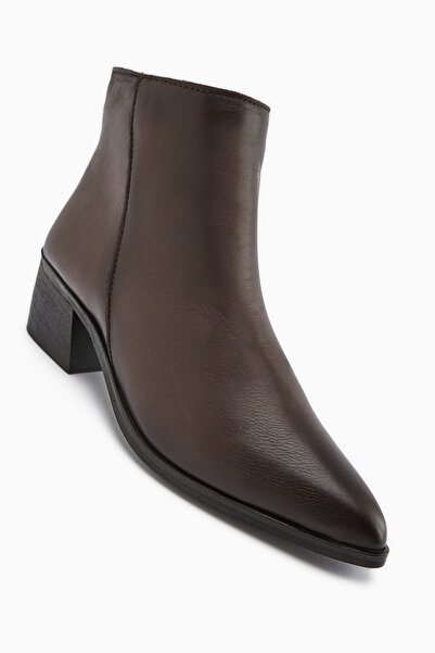 Limoya Mita Genuine Leather Brown Heeled Women's Boots