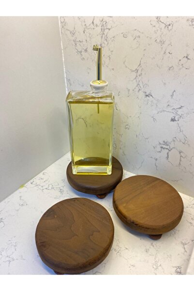 VERRA CONCEPT Bamboo Oval Footed Round Mini Coaster Oil Pot Coaster 12 cm 3 Pieces