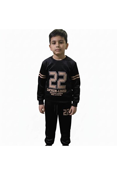 alqarat "القارات" Kids velvet Tracksuit Casual Set