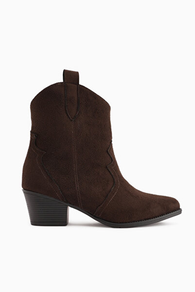 Limoya Joo Brown Suede Pointed Toe Embroidered Western Boots