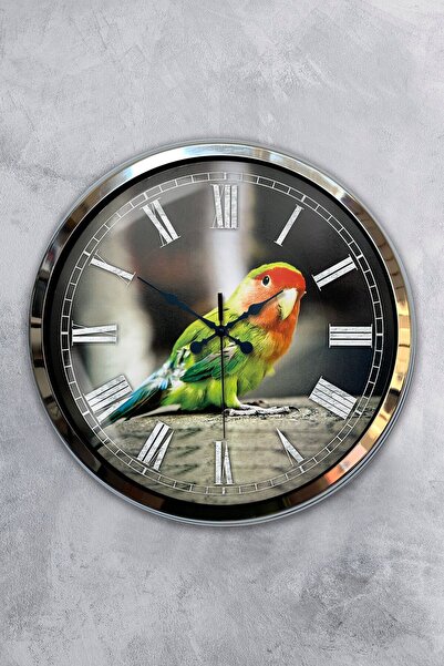 Kasva Concept ساعة حائط من الرخام الأزرق المعدني الكروم مقاس 40 سم