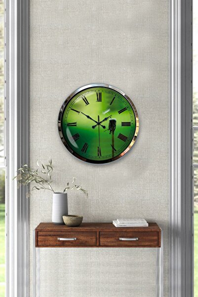 Kasva Concept هدية ساعة حائط مهرج معدنية من الكروم مقاس 40 سم