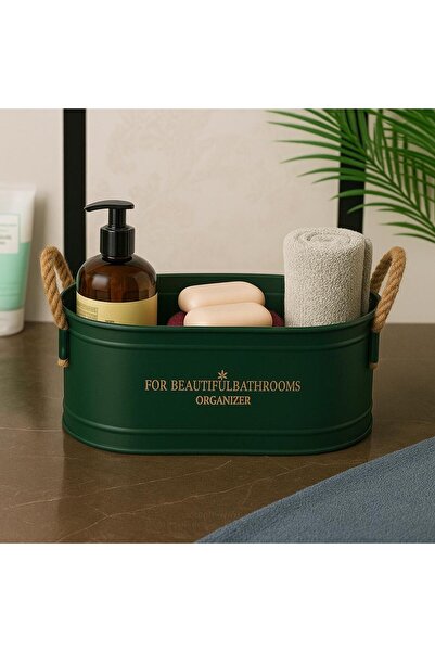 Feronyahome & Garden منظم حمام معدني، دلو تخزين أنيق ومتين، صندوق للمناشف وال...