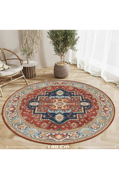 Home Soul Elegant round rug, 140cm diameter | Various designs for a modern and classic touch | Ideal for living rooms and bedrooms