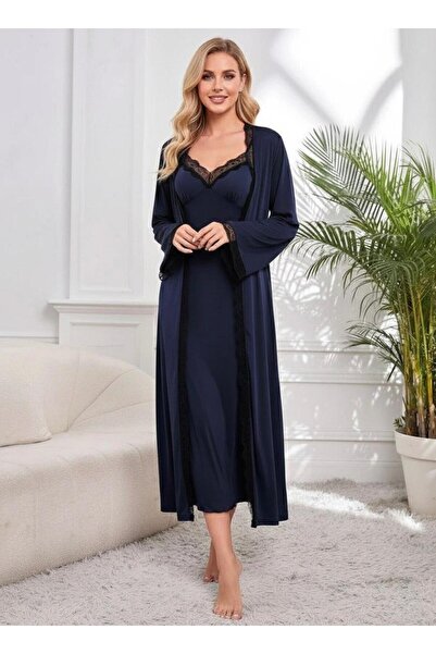 DİOSİ TEKSTİL DİOSİ ASKILI SABAHLIKLI UZUN BOY 2 Lİ GECELİK TAKIM HÜRREM LACİ...