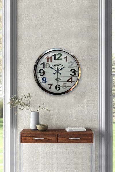 Kasva Concept ساعة حائط للفتيات الصغيرات من معدن الكروم مقاس 40 سم