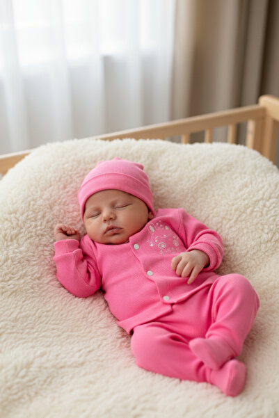 zubi baby & kids wear طقم أطفال من القطن بنسبة 100% بنمط أرنب لطيف باللون الف...