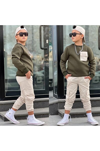 tunay moda 100% Cotton Gabardine Top and Bottom Set