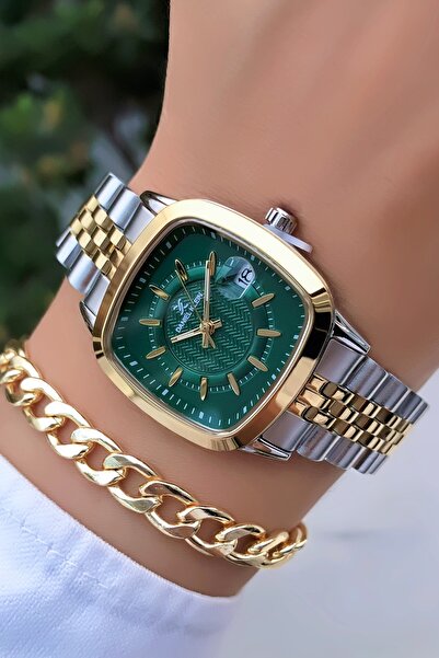 Daniel Klein Orijinal Yeni Sezon Yeşil Kadran Kare Kol Saati Bileklik Hediyeli