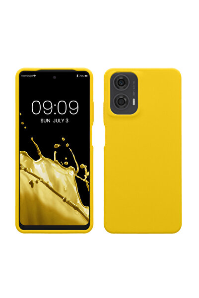 KWmobile Case for Motorola Moto G24/Moto E14/Moto G04, Yellow, Silicone, KWM000022RP005C