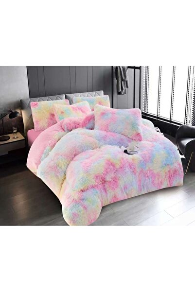 Lenjeria Familiei Tale Set Pilotă Fluffy Pat Dublu 200x230 cm cu 2 Fețe de Pe...