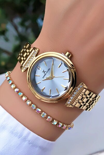 Daniel Klein Orijinal Yeni Sezon Altın Renk Özel Tasarım Kadın Kol Saati Bileklik Hediyeli