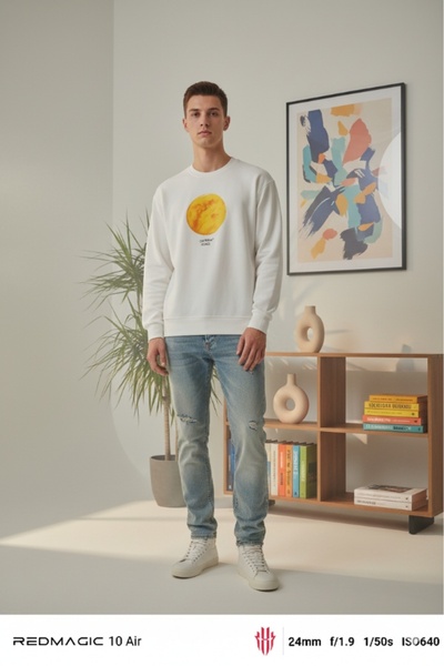 off-white güneş baskılı sweartshirt