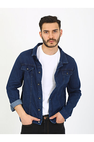DENIM MAN Navy Blue Men's Jacket