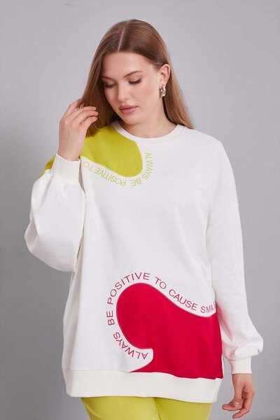 Levidor Pistachio Green Shoulder Detail Sweatshirt