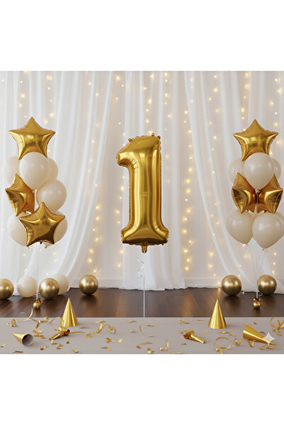 Acar Süs FOLYO RAKAM BALON ALTIN 1 YAŞ