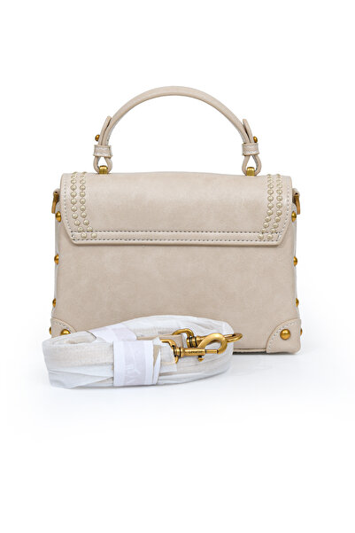 Levidor Authentic Phaeton Metal Logo and Embroidery Detailed Small Size Women's Hand and Shoulder Bag Lv930573 Mink