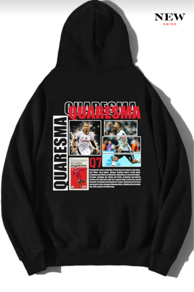 New Shine Hanorac unisex supradimensionat Ricardo Quaresma cu imprimeu