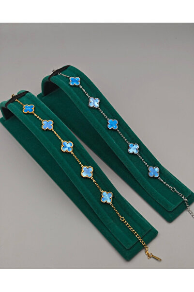 staınless steel Van Cleef Bileklik Altın Mavi