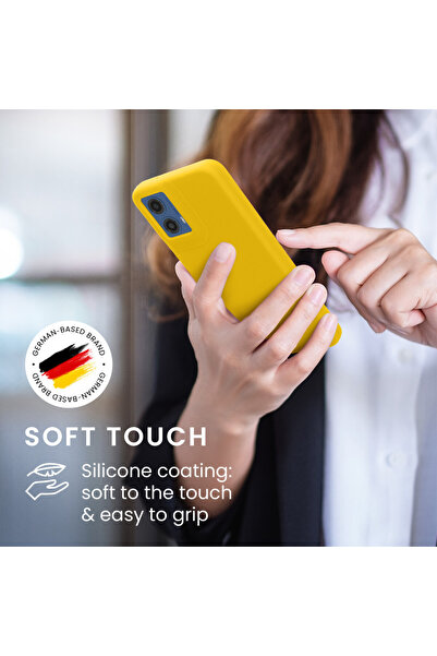 KWmobile Case for Motorola Moto G34, Yellow, Silicone, KWM000022QS005C