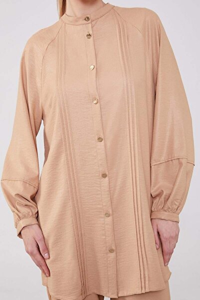 Levidor Beige Crew Neck Airobin Double Set