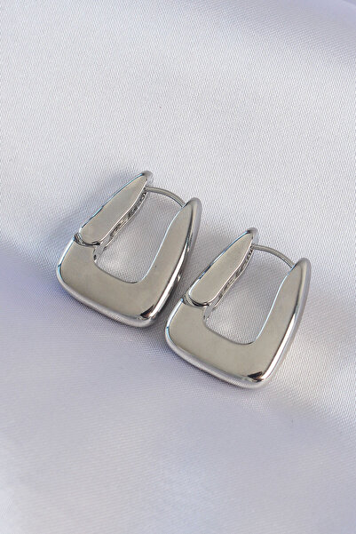 Mustran Brass Silver Color Thick Earrings