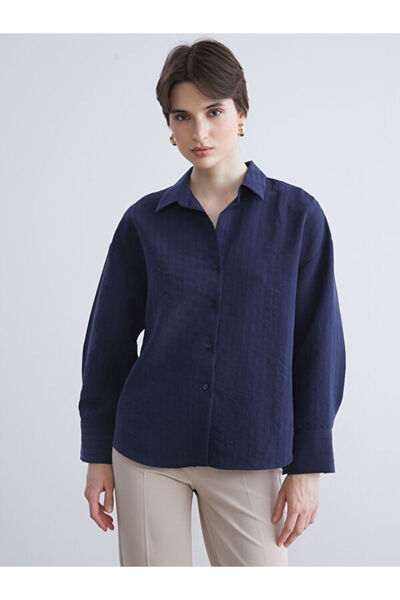 LC Waikiki Cămașă oversize pentru femei, cu dungi, din amestec de modal