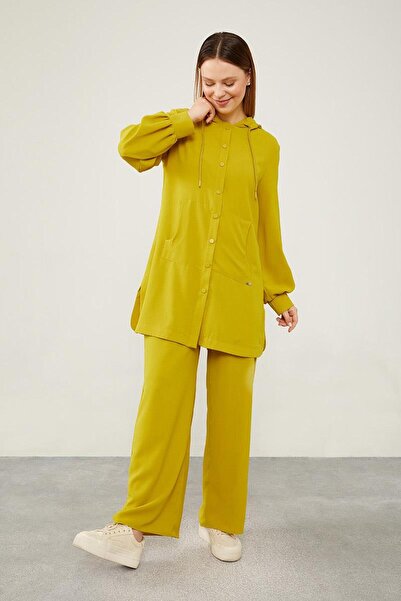 Levidor Acid Hooded Button Closure Pants Set