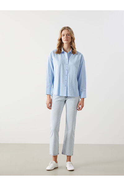 LC Waikiki Cămașă oversize cu dungi pentru femei