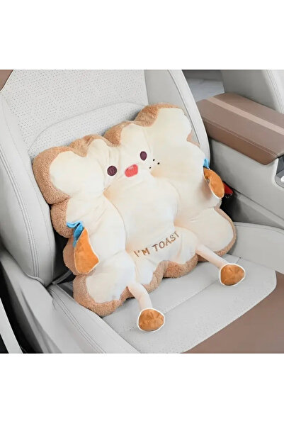 elamindunyasi Toast Character Soft Sitting and Back Pillow, 40 X 40