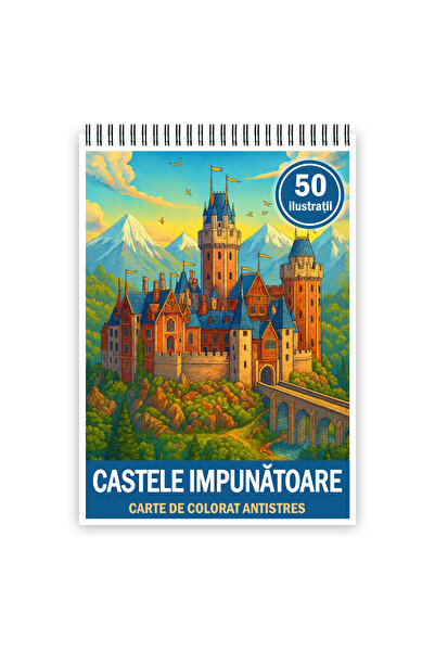 Legendary Gifts Anti-stress coloring book, 50 illustrations of Imposing Castles, 106 pages