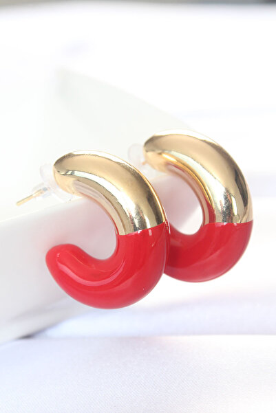 Mustran Ccb Red Gold Double Color Earrings