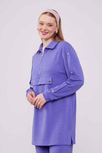 Levidor Αθλητικό Σετ Δύο Τεμάχια με Γιακά Μωβ