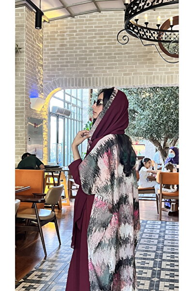 AYA MW1305 - Butterfly cut abaya, jacquard fabric with crepe