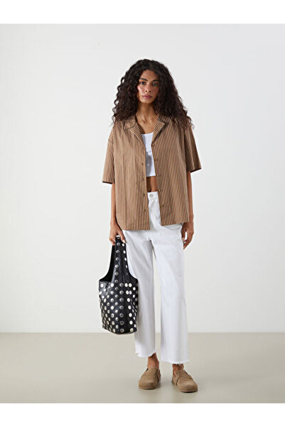 LC Waikiki Ριγέ Oversize Γυναικείο Πουκάμισο