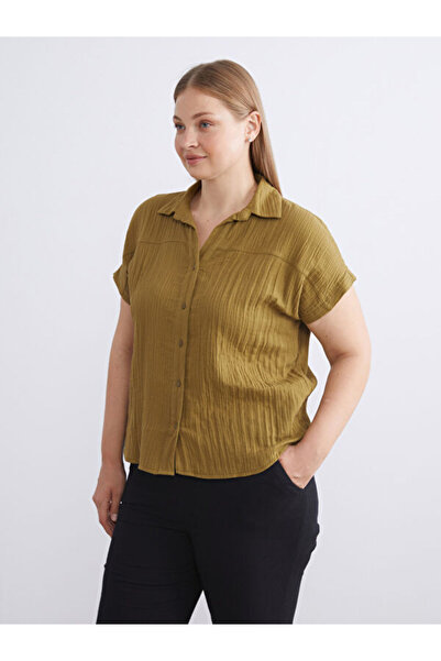 LC Waikiki Textured Muslin Women's Shirt from Uzg Store for Style Enthusiasts