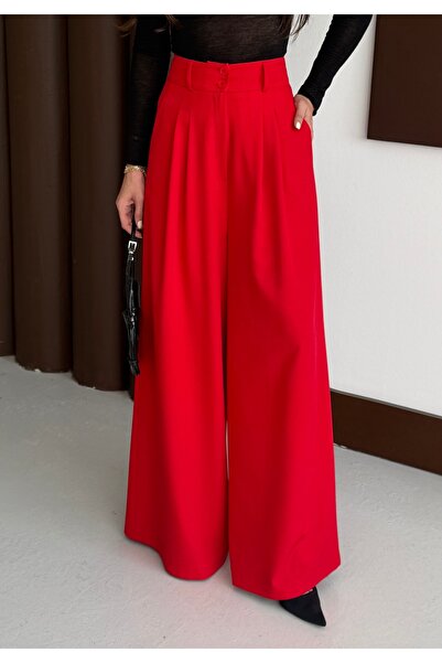 Nadrina Wide Leg Double Pleated Palazzo Pants