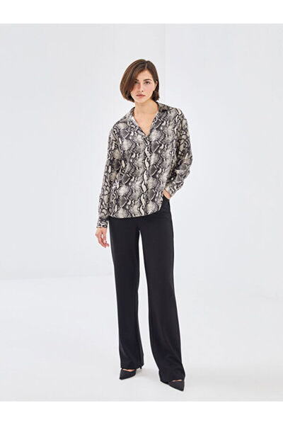 LC Waikiki Patterned Oversize Satin Women's Shirt