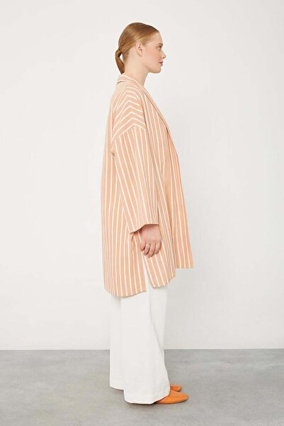 Levidor Patterned Mustard Striped Kimono Set