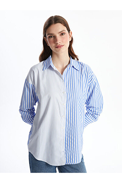 LC Waikiki Striped Oversize Women's Shirt