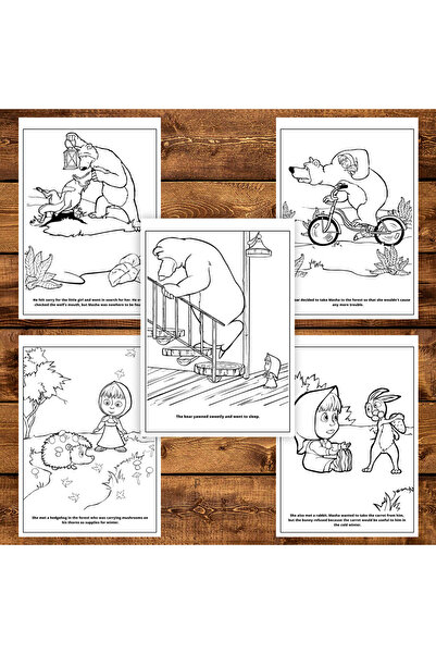 Legendary Gifts Coloring book, 32 illustrations Masha and the Bear, 68 pages, A5