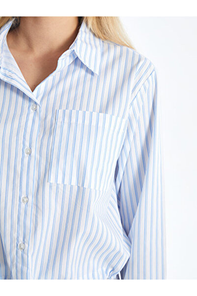 LC Waikiki Striped Oversize Poplin Women's Shirt