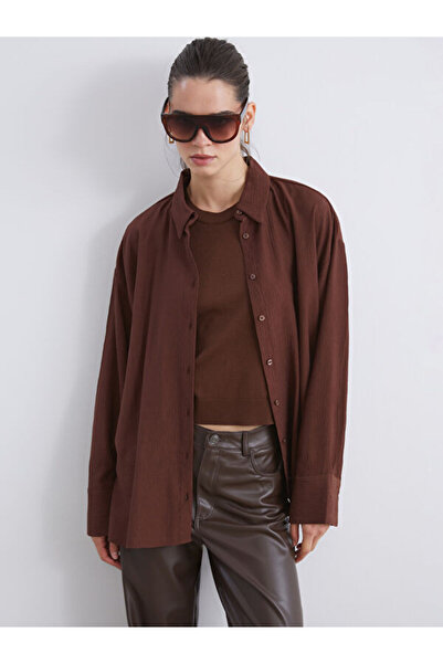 LC Waikiki Текстурирана овърсайз дамска риза