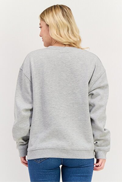 Pepe Jeans Women Crew Neck Brand Logo Sweatshirt, Grey