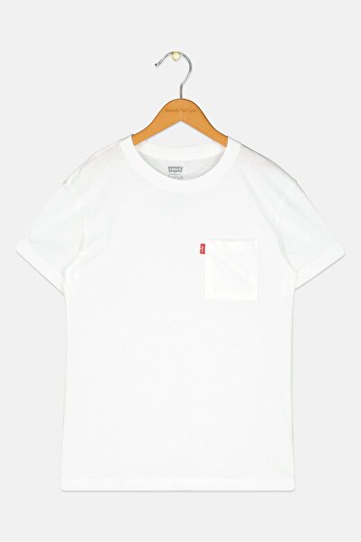 Levi's Kids Boy Brand Logo Stay Loose Pocket T-Shirt, White