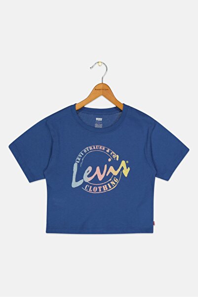 Levi's Kids Girl Short Sleeve Brand Logo T-Shirt, Dark Blue