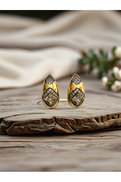 Bo Takı ve Aksesuar Brand Model Drop Zircon Stone Earrings 3.5 cm