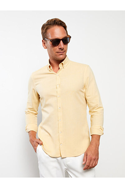 LC Waikiki Yellow Slim Fit Long Sleeve Oxford Men's Shirt