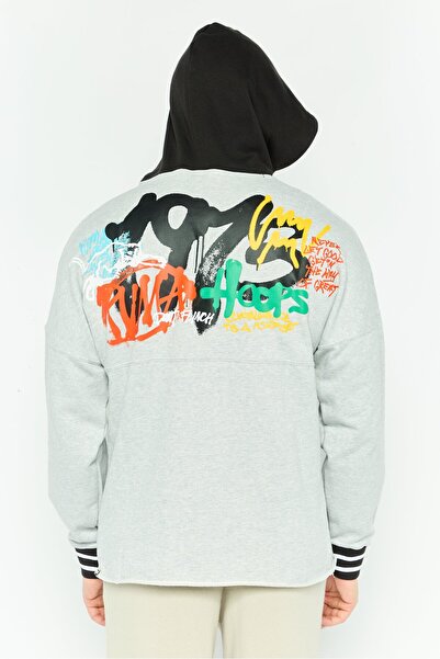 Puma Men Sportswear Fit Long Sleeve Outdoor Hoodie, Black/Grey