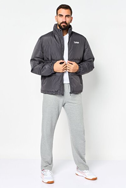 hummel Men Sportswear Fit Long Sleeve Outdoor Bomber Jacket, Grey